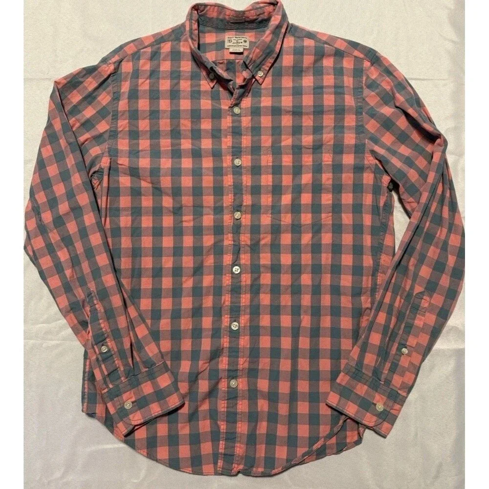 Tailored By J Crew Men’s Slim Fit Woven Button Up Dress Shirt Size Medium